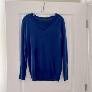 Blue Cashmere JCrew V-Neck Sweater Size L